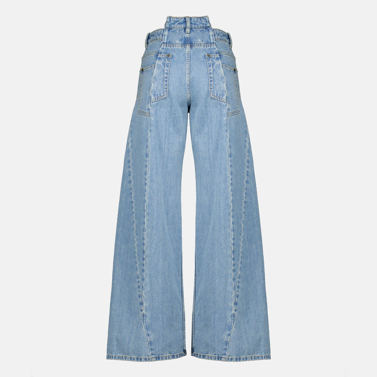 Blå jeans med vide ben og cutout-detaljer