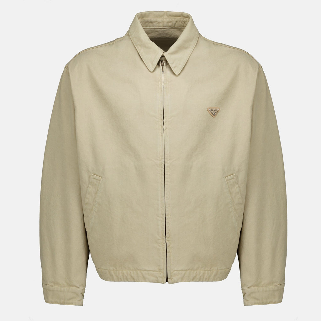 Beige Washed Denim Jacket