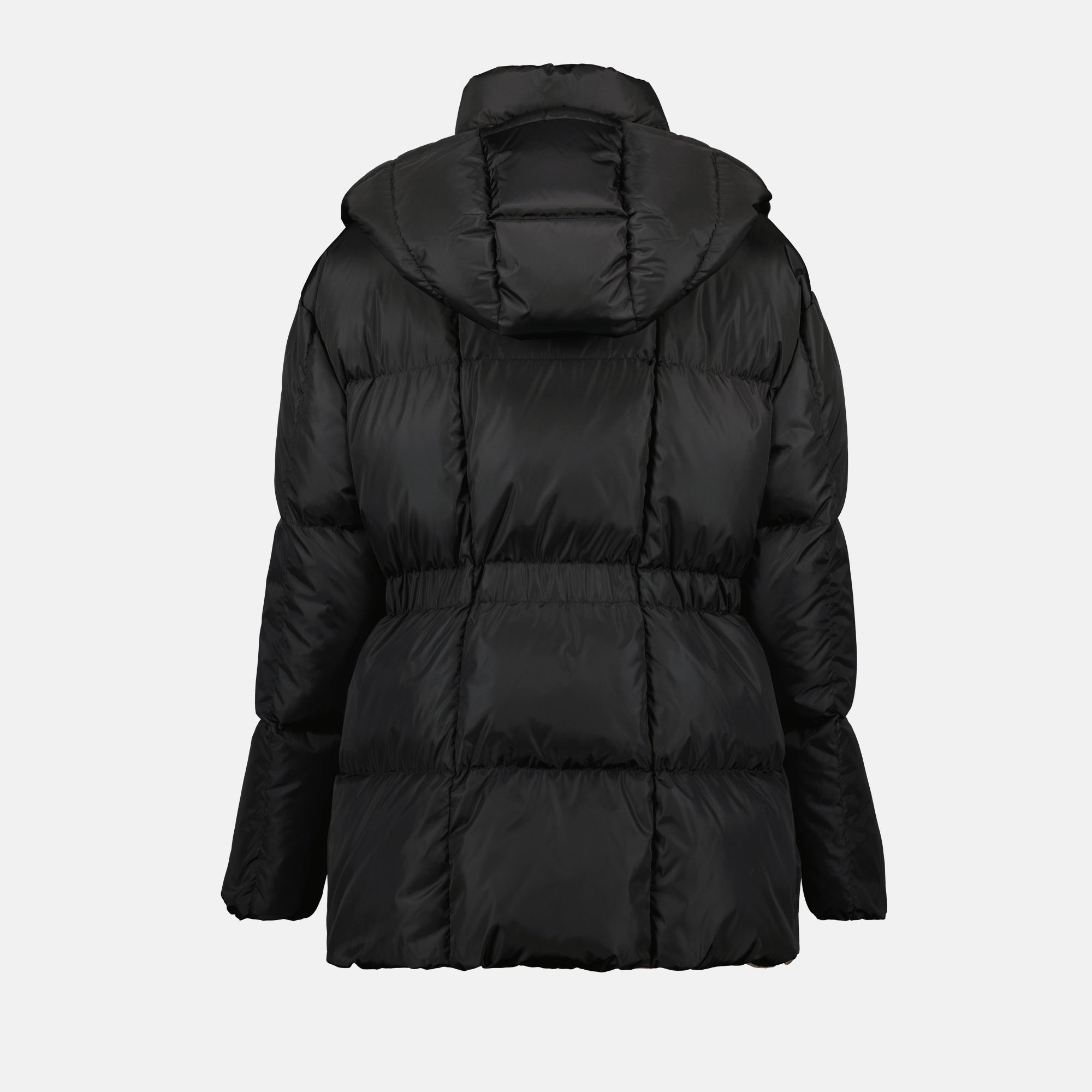 Moncler jacket, black down coat, winter outerwear, luxury women's jackets, fashionable winter wear