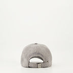 Gray denim headwear, Versace headwear, luxury accessories, Fall-Winter 2024, versatile fashion