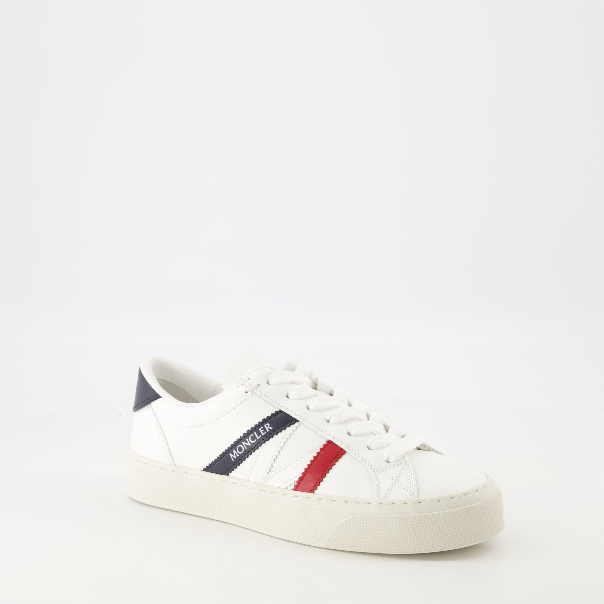 Monaco2 sneakers, Moncler footwear, white leather sneakers, lace-up sneakers, Spring-Summer collection