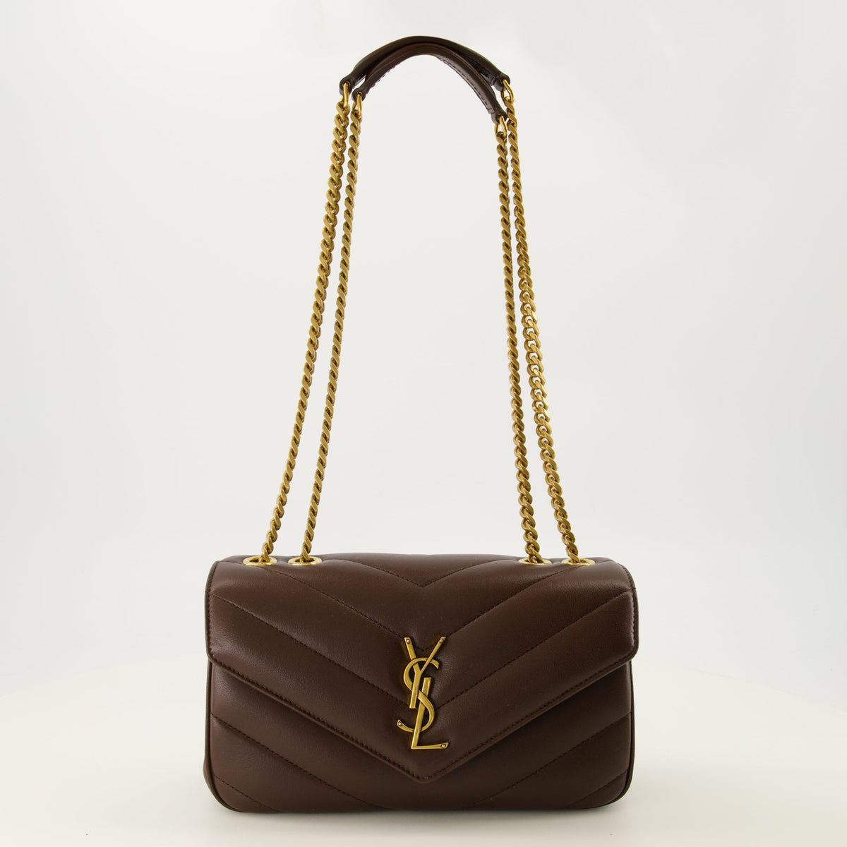 Borsa a spalla Loulou Small in pelle marrone