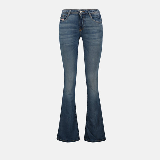 Diesel D-Ebbey, bootcut jeans, washed blue denim, low rise jeans, five-pocket jeans