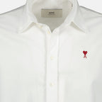 Ami Paris shirt, white cotton shirt, classic collar shirt, unisex shirt, Autumn-Winter 2025 collection