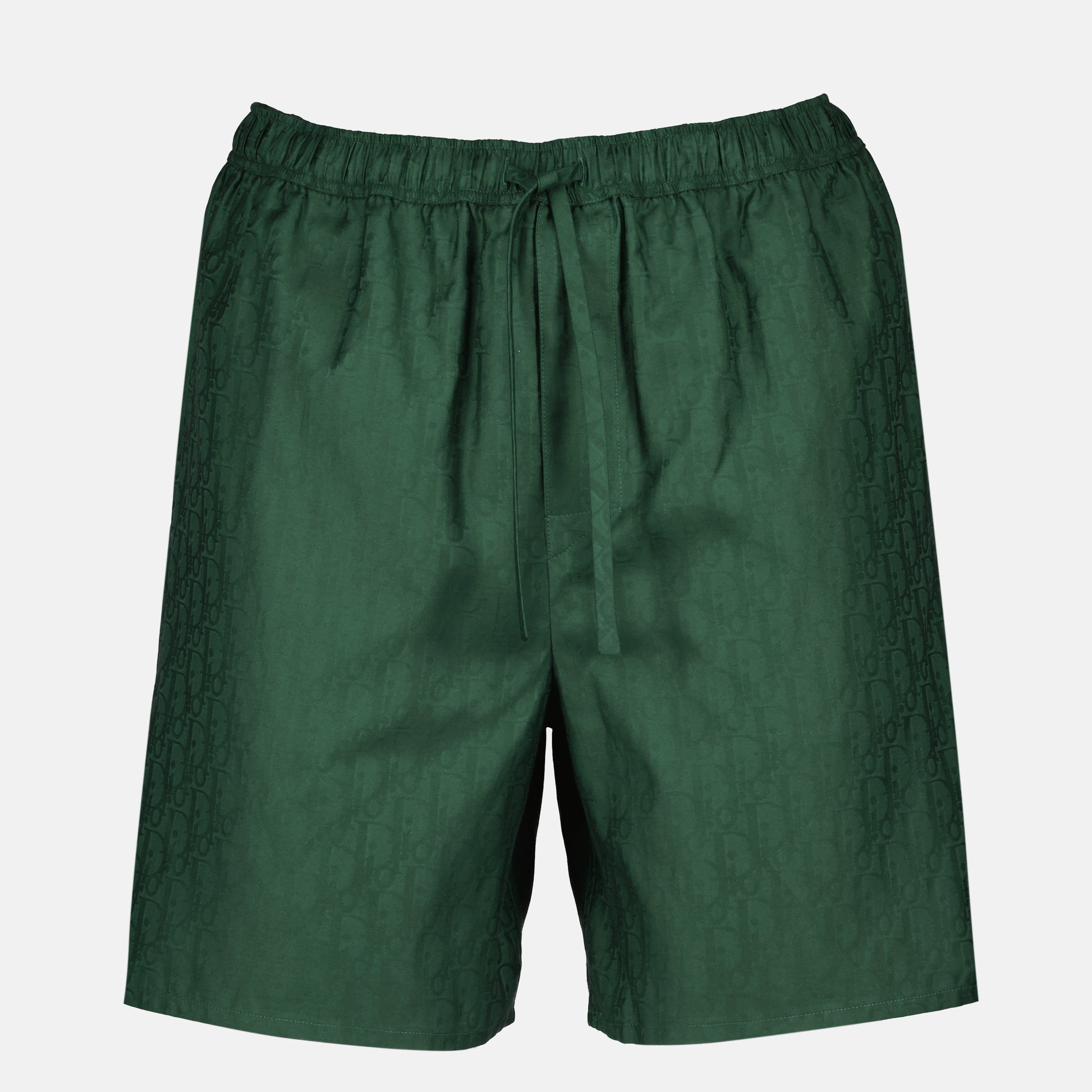 Oblique Green Silk Shorts