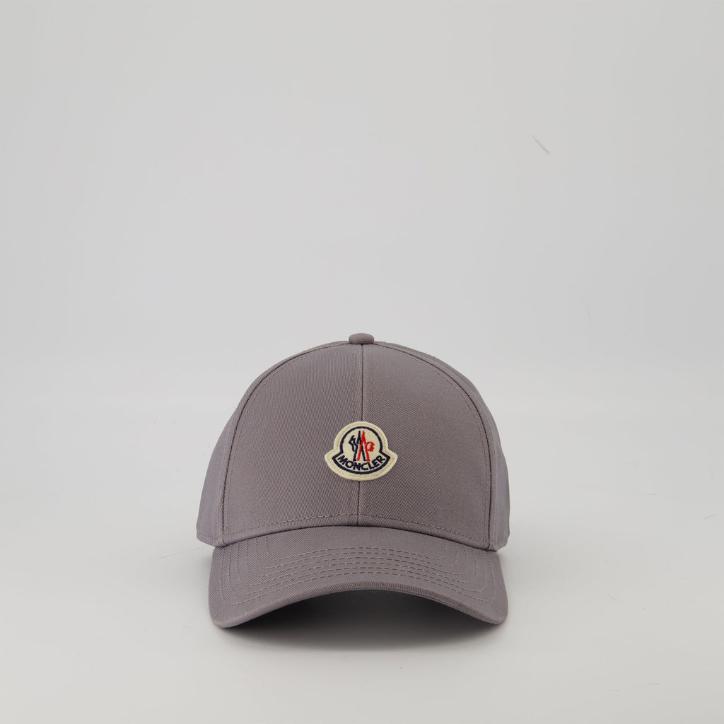 Image of Moncler Logo Grey Cap by Moncler for Men - Season Autumn-Winter 2025 - Front View
