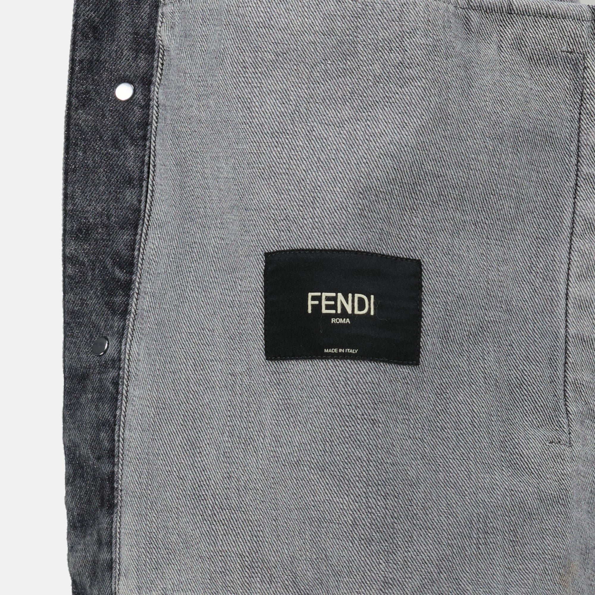 grey denim shirt, Fendi shirt, men's fashion, Autumn-Winter 2025, designer apparel