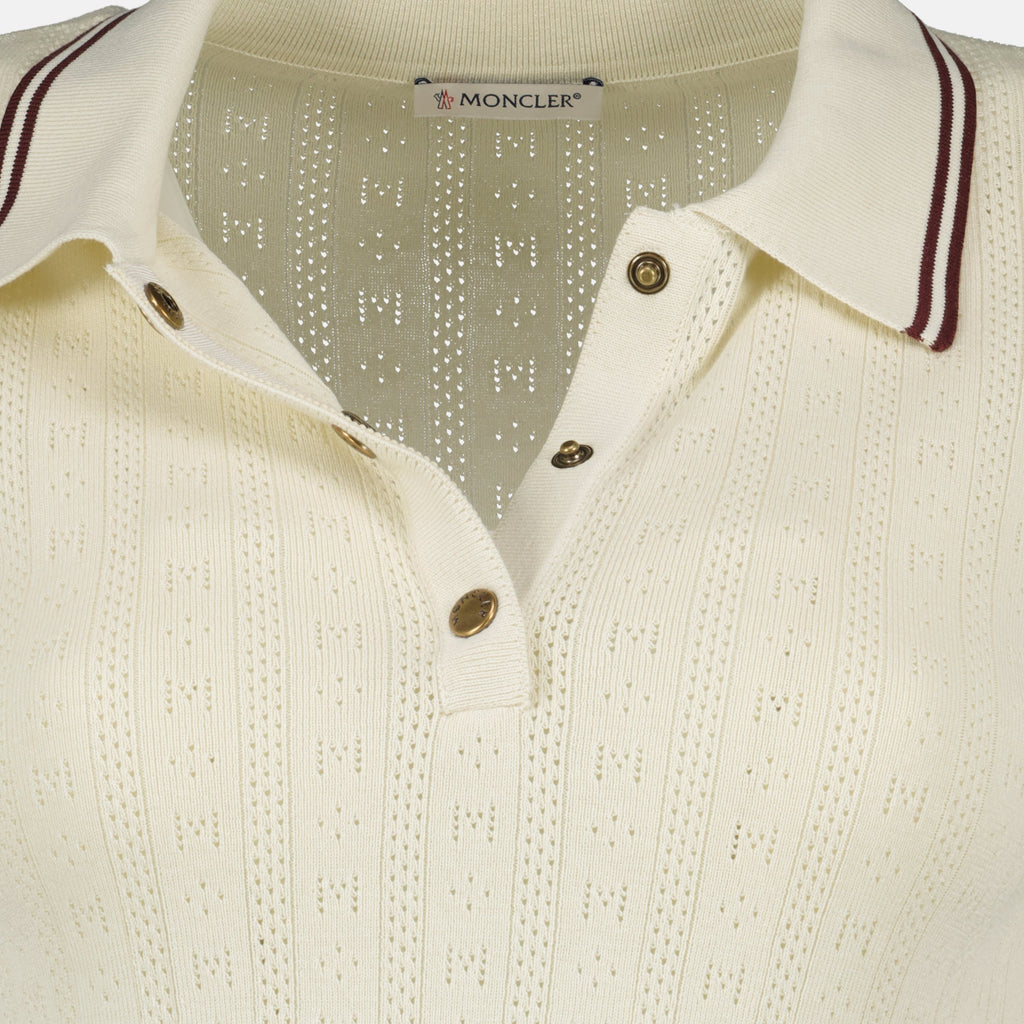 Polo in Cotone Beige con Motivo