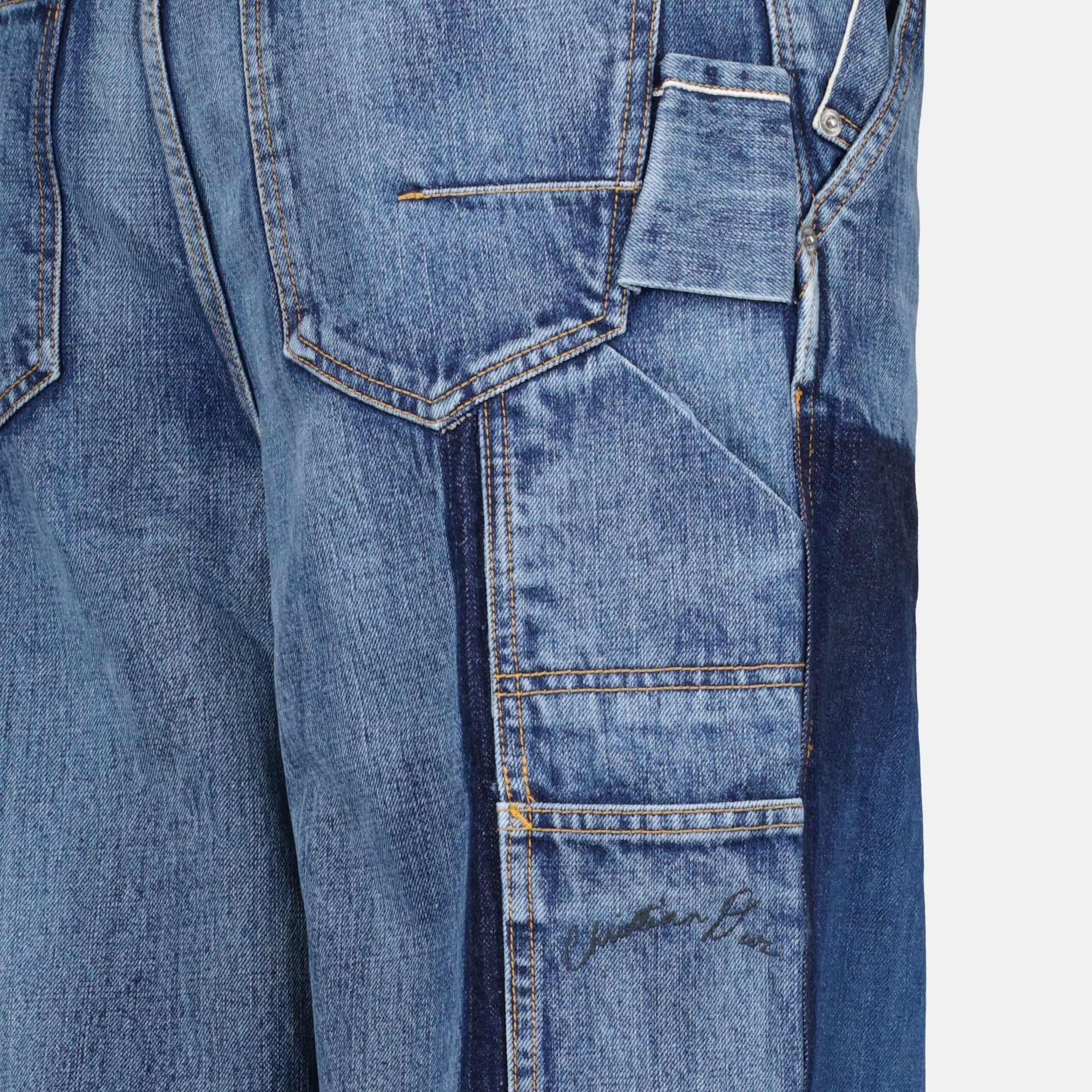 Image of Cotton Denim Carpenter Jeans by Dior for Men - Season Autumn-Winter 2024 - Back View