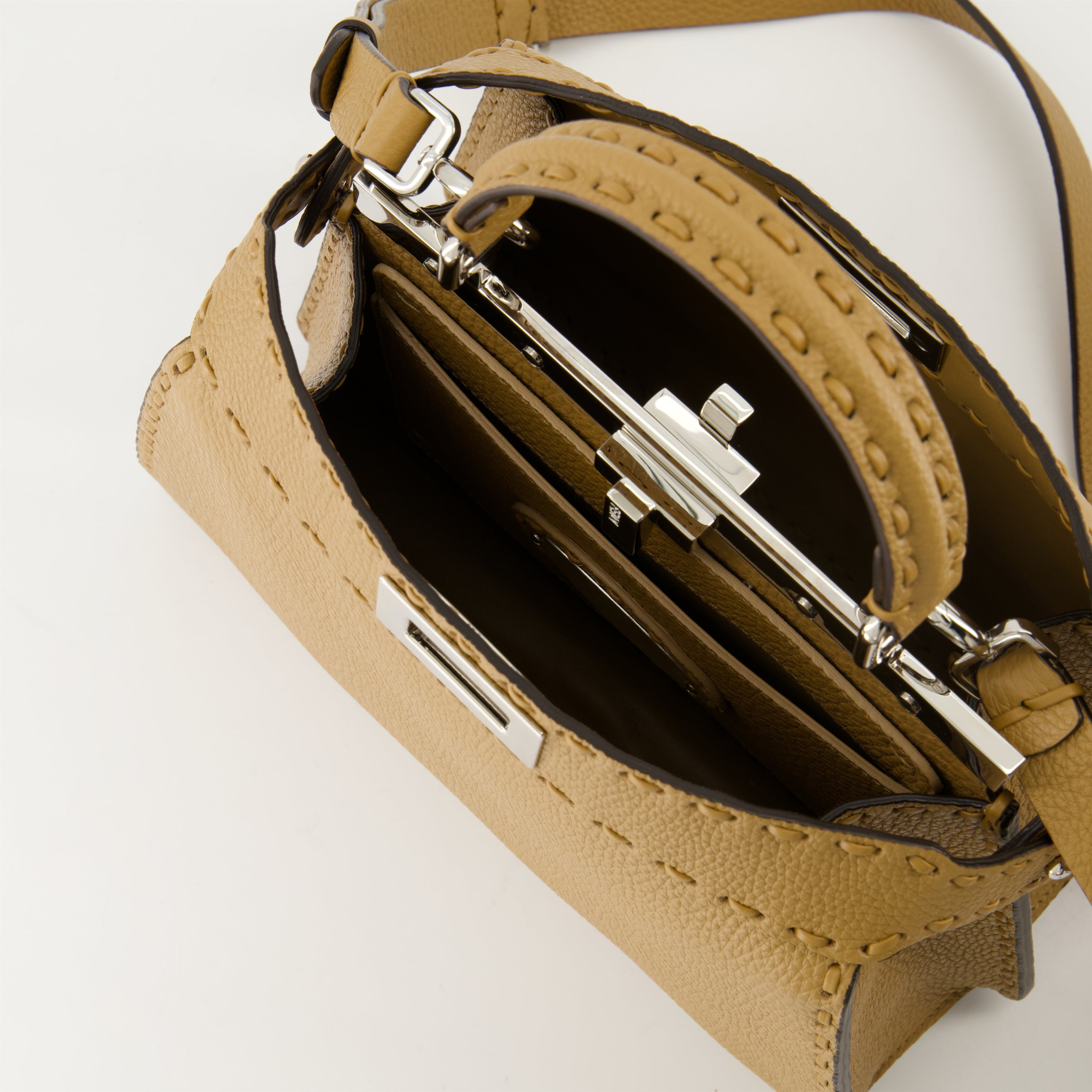 Fendi Peekaboo IseeU, designer handbag, calf leather bag, luxury accessories, elegant bag