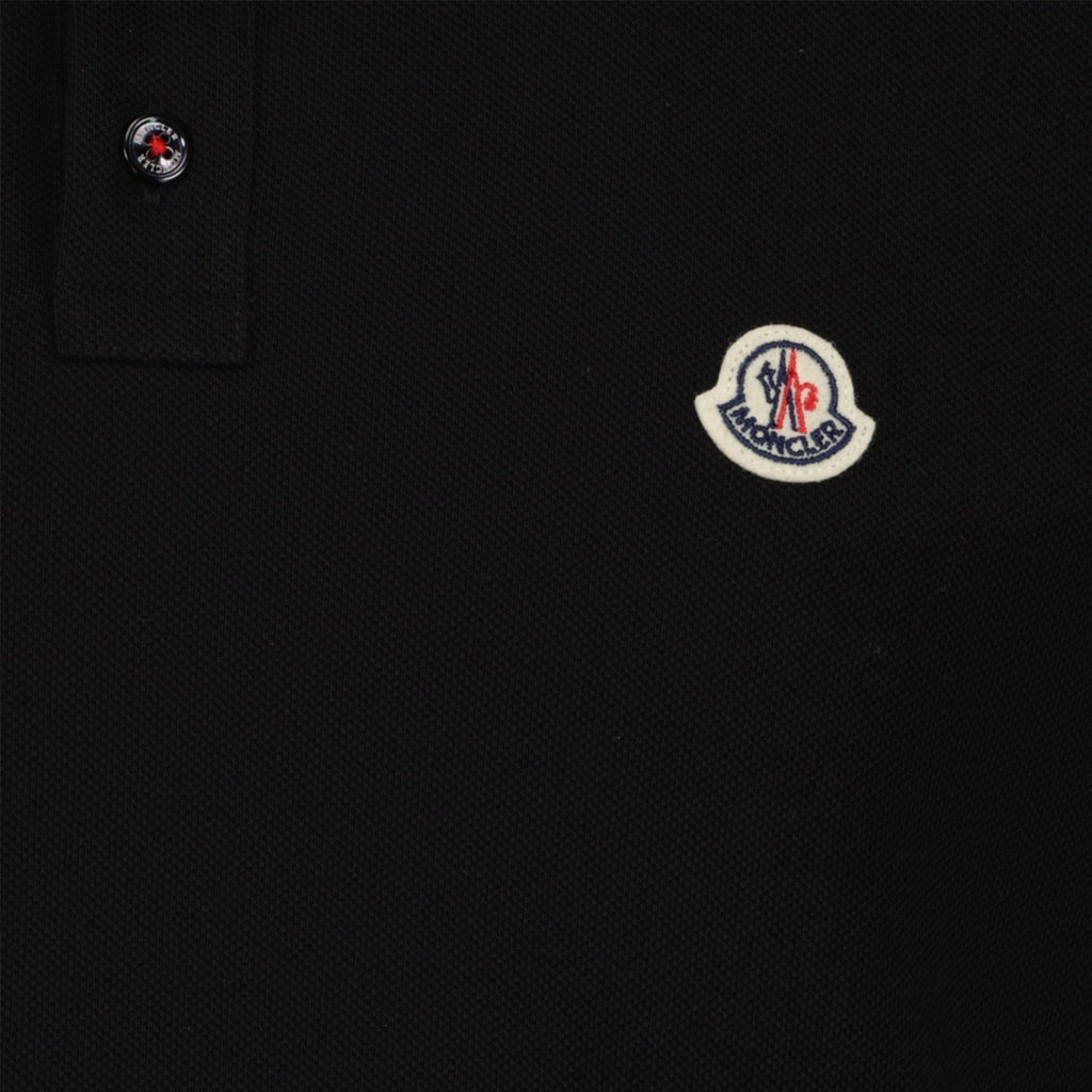 Moncler polo, black polo shirt, tricolored polo, premium cotton shirt, classic fit polo