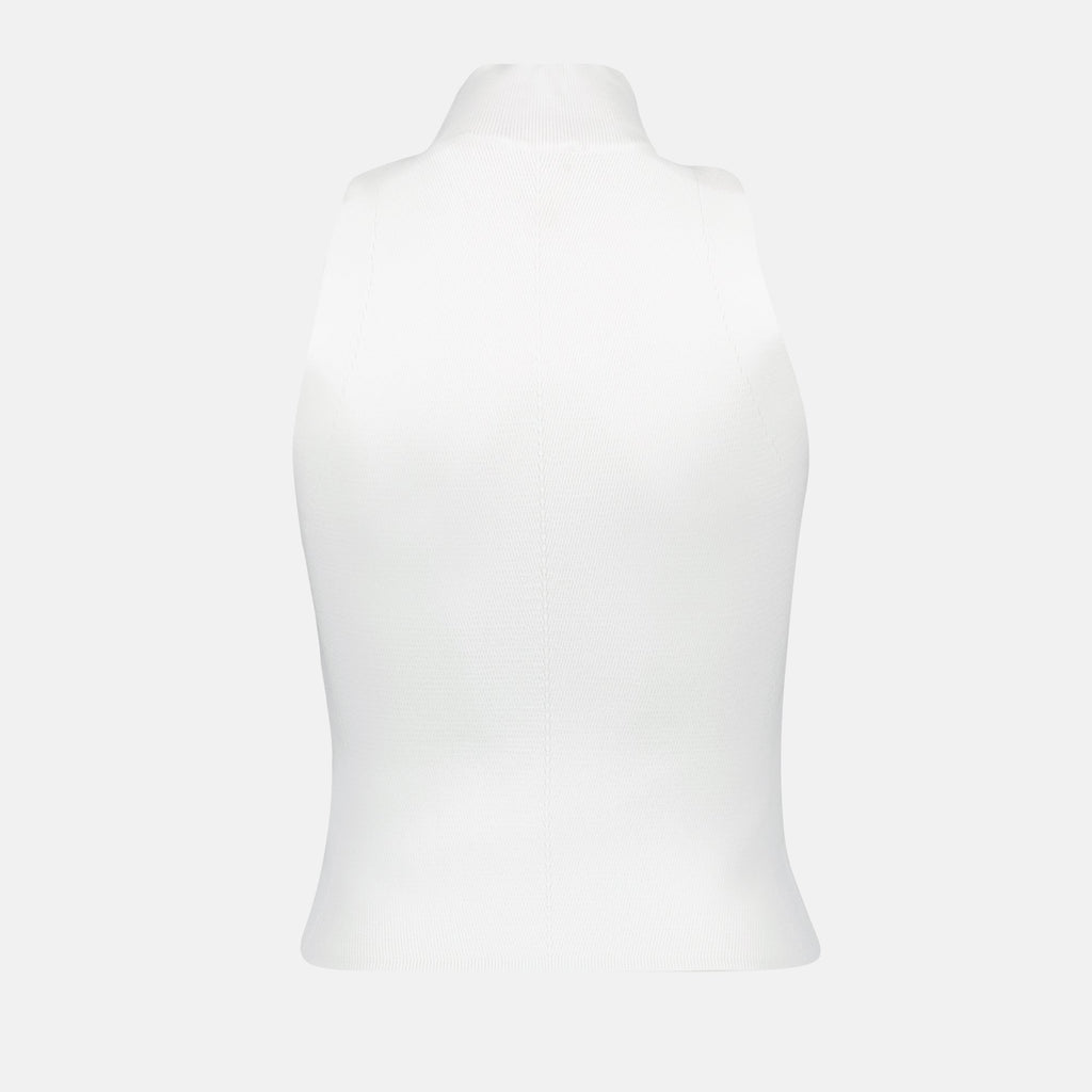 Image of High-neck Sleeveless Ribbed Top by Diesel for Women - Season Autumn-Winter 2024 - Detail View 2