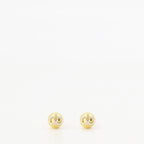 VLogo earrings, Valentino Garavani, crystal earrings, luxury accessories, golden earrings