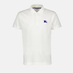 White Polo Shirt with Rider Embroidery