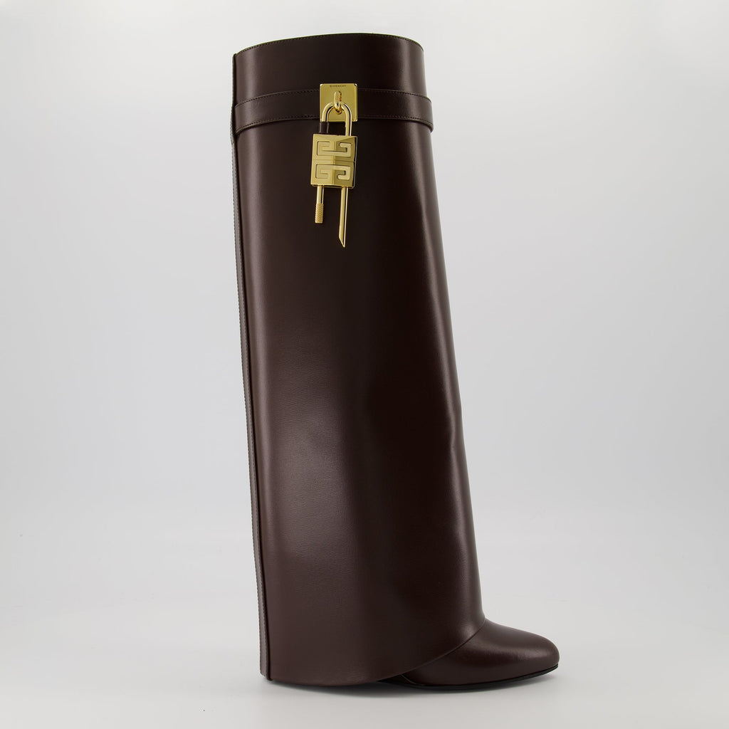 Givenchy, Shark Lock boots, brown leather boots, luxury footwear, designer boots