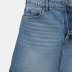 Image de Jupe en Denim Mini par Ami PARIS pour Femmes - Saison Printemps-Été 2025 - Détail Vue 2