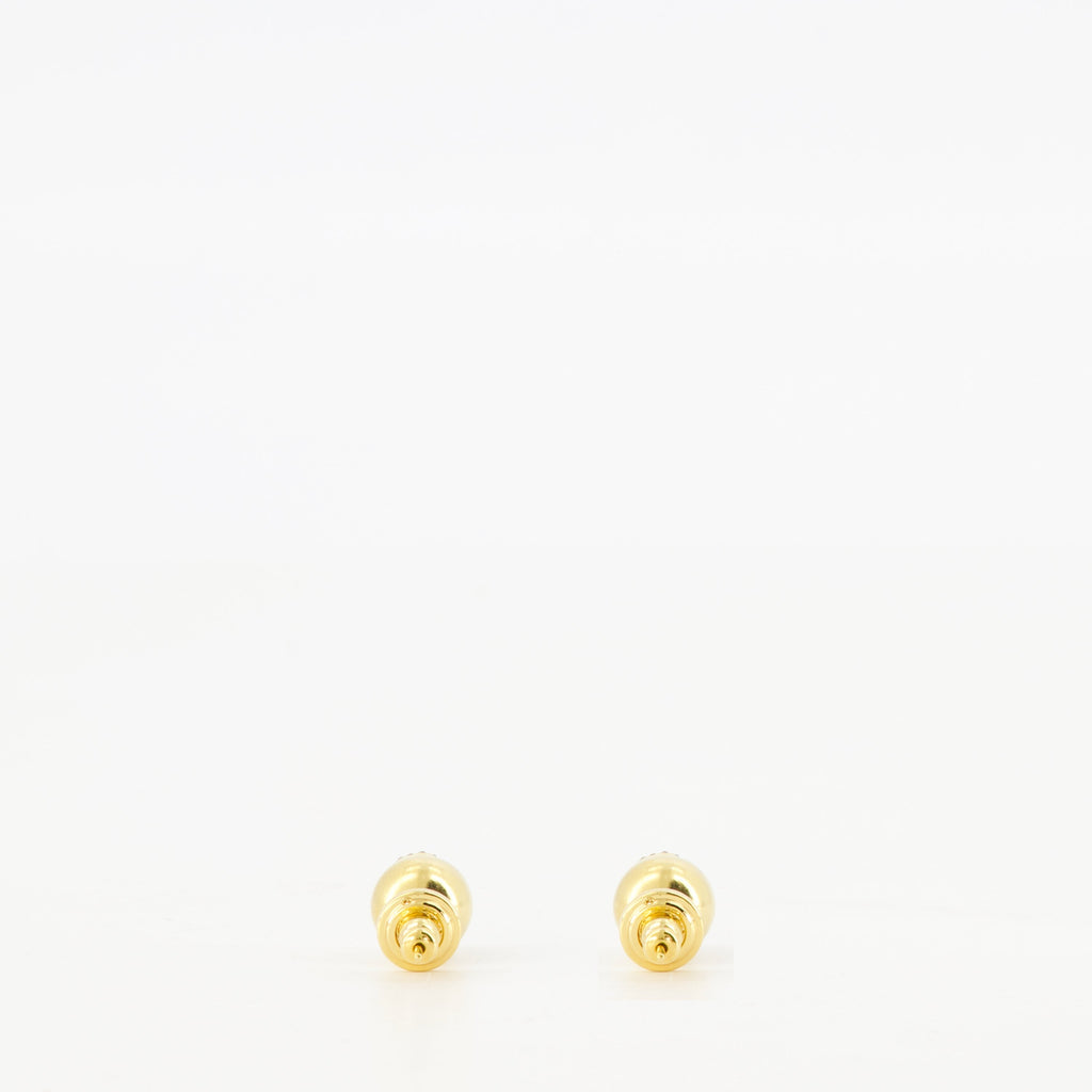 VLogo earrings, Valentino Garavani, crystal earrings, luxury accessories, golden earrings