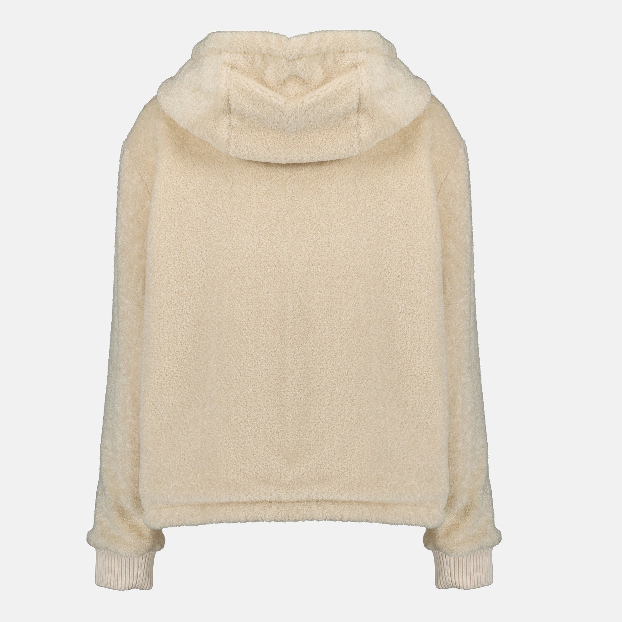 Moncler sweatshirt, teddy zip sweatshirt, reversible jacket, Autumn-Winter collection, beige sweatshirt