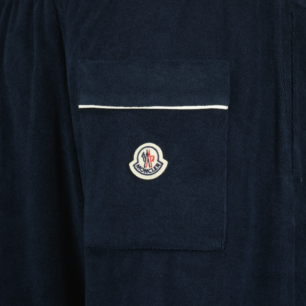 モンクレールのメンズネイビーブルーコットンテリーショーツの画像 - シーズン2025春夏 - 詳細ビュー5