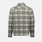 Moncler shirt, Tartan Grey Shirt, wool polyester blend, Men's fashion, casual wear