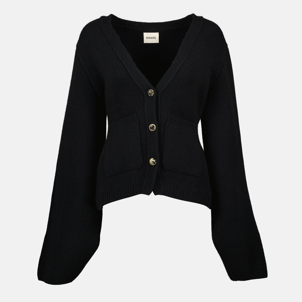 Khaite Cardigan, Black Cashmere Cardigan, V-Neck Cardigan, Autumn Winter Fashion, Womens Knitwear