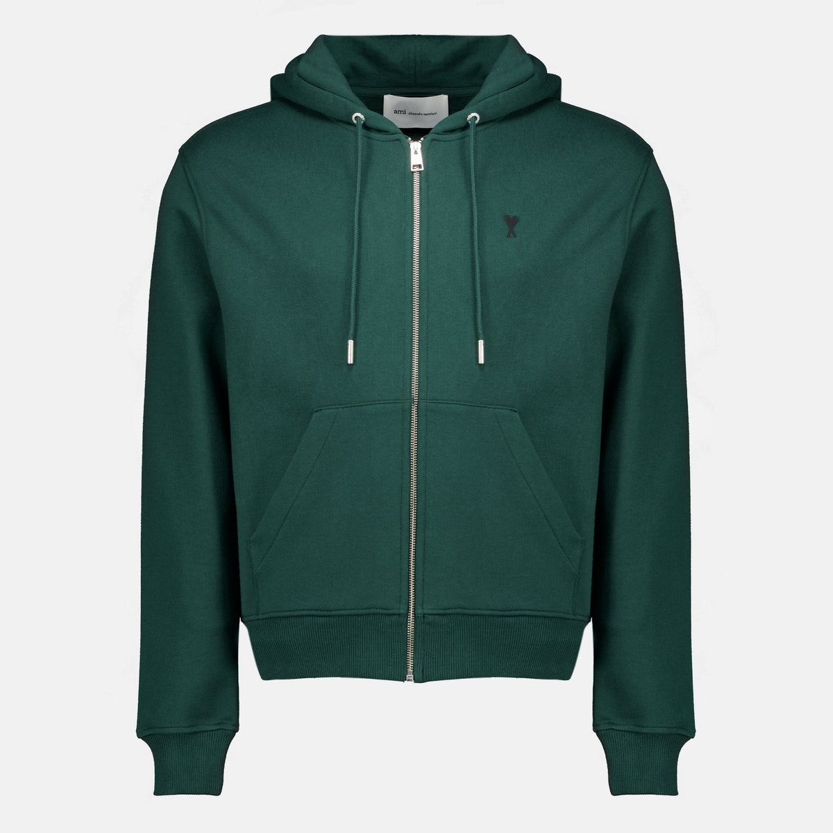 Felpa in cotone con cappuccio e zip