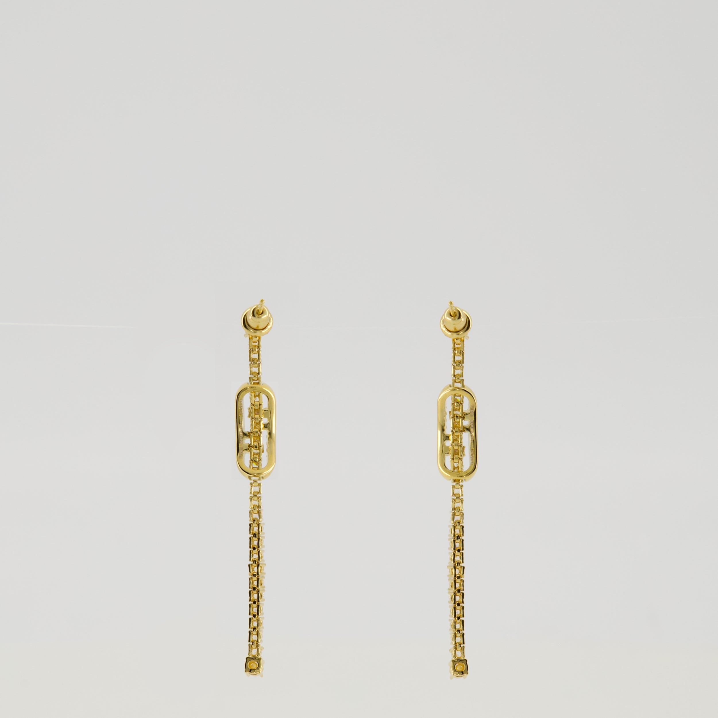 Fendi earrings, O'Lock design, gold metal jewelry, crystal earrings, luxury accessories