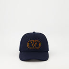 Valentino Garavani, VLogo Cap, Blue Cotton Cap, Luxury Accessories, Designer Hats