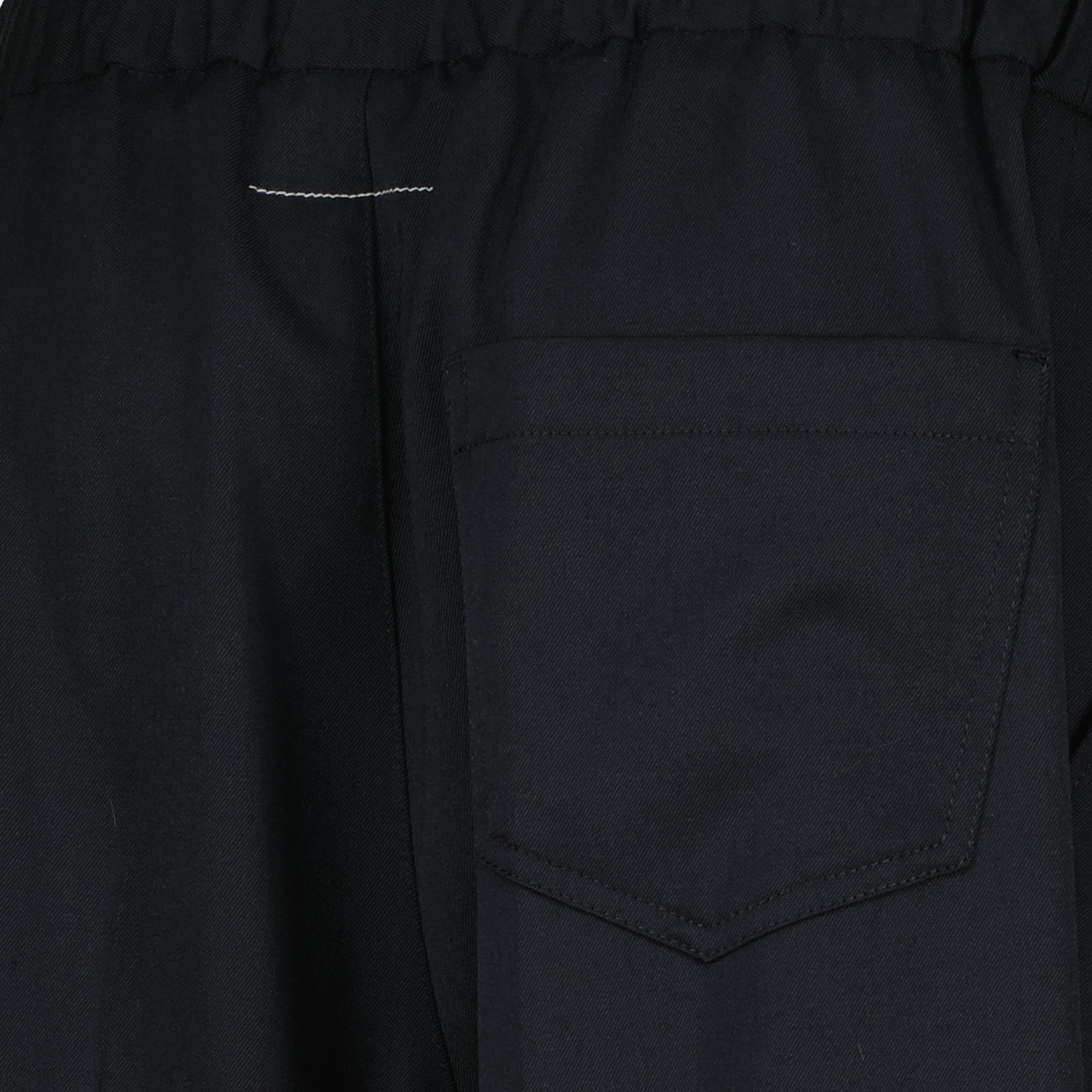 black wool trousers, Mm6 trousers, Autumn-Winter collection, straight cut trousers, women's wool pants