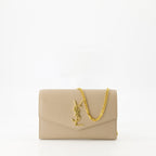 Image of Uptown Beige Chain Pouch by Saint Laurent for Women - Season Spring-Summer 2025 - Front View