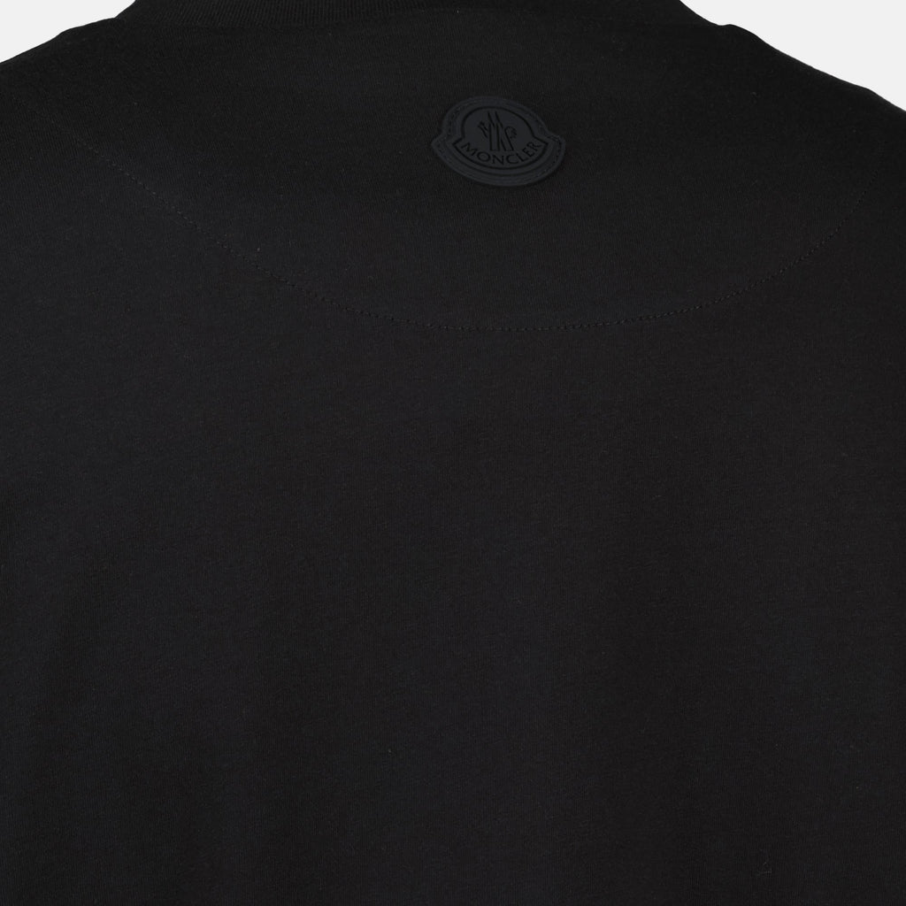 Image of Black Logo T-Shirt by Moncler for Men - Season Autumn-Winter 2025 - Detail View 5