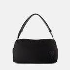 Ami Paris bag, black nylon bag, unisex accessory, adjustable strap bag, functional fashion