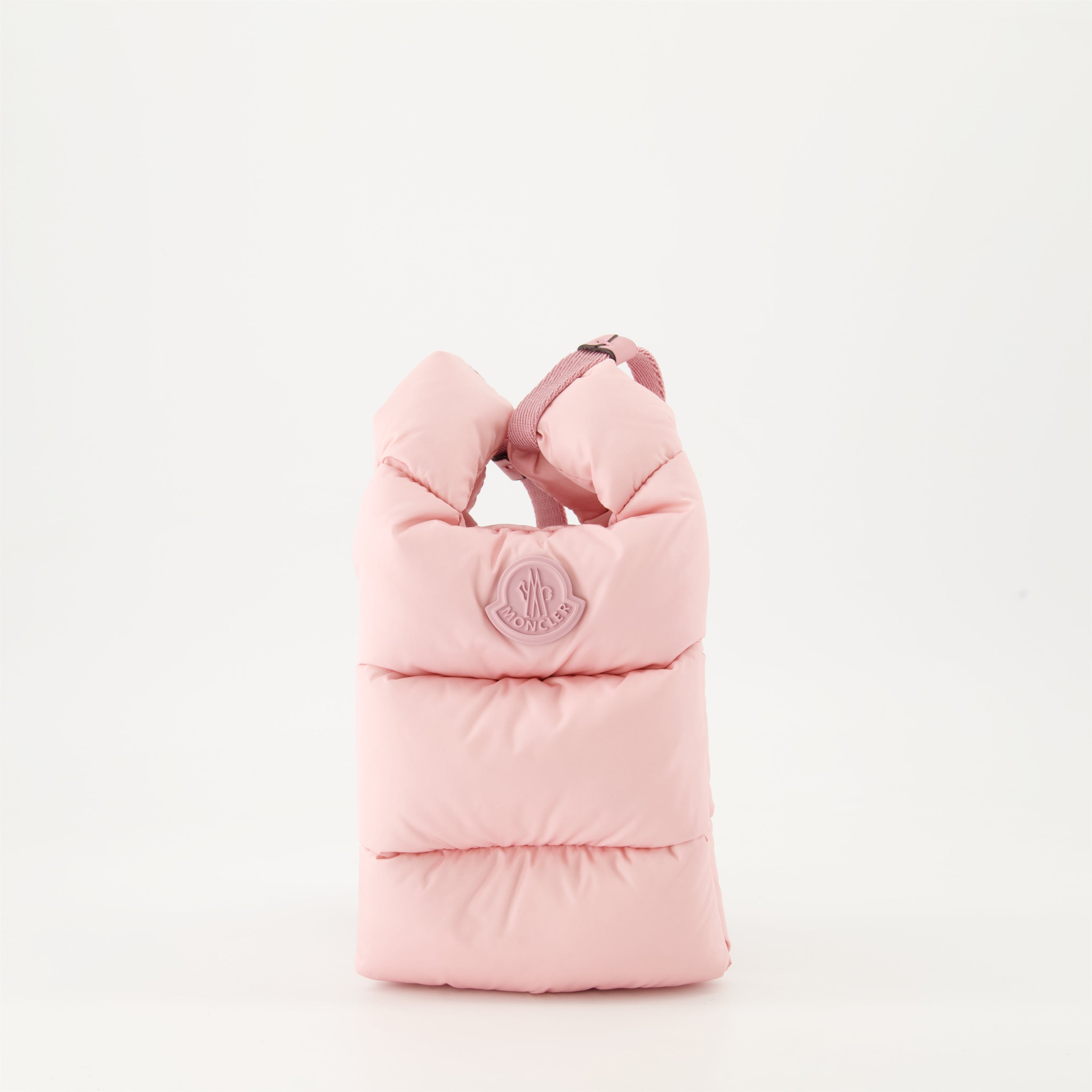 Moncler crossbody bag, pink nylon bag, lightweight shoulder bag, luxury accessories, adjustable strap bag