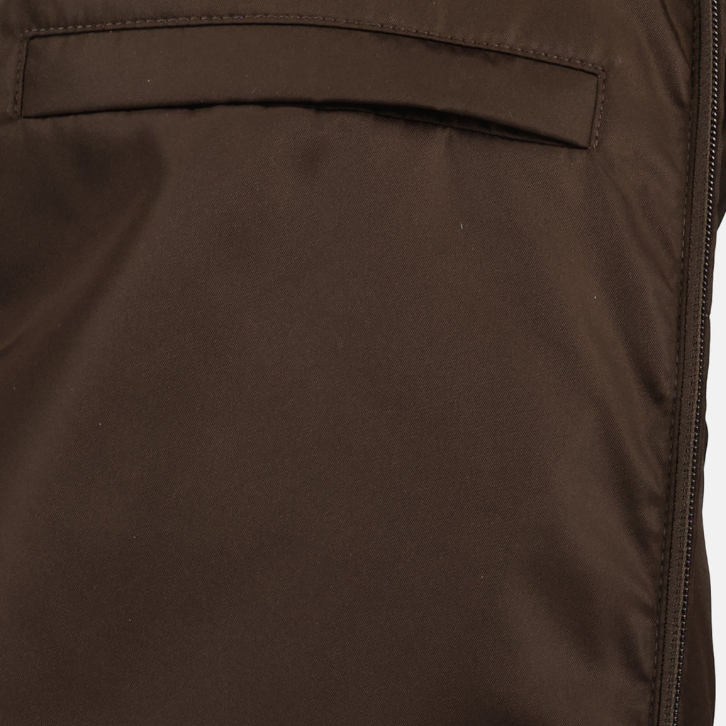 Prada jacket, nylon down jacket, men's outerwear, brown jacket, autumn winter collection