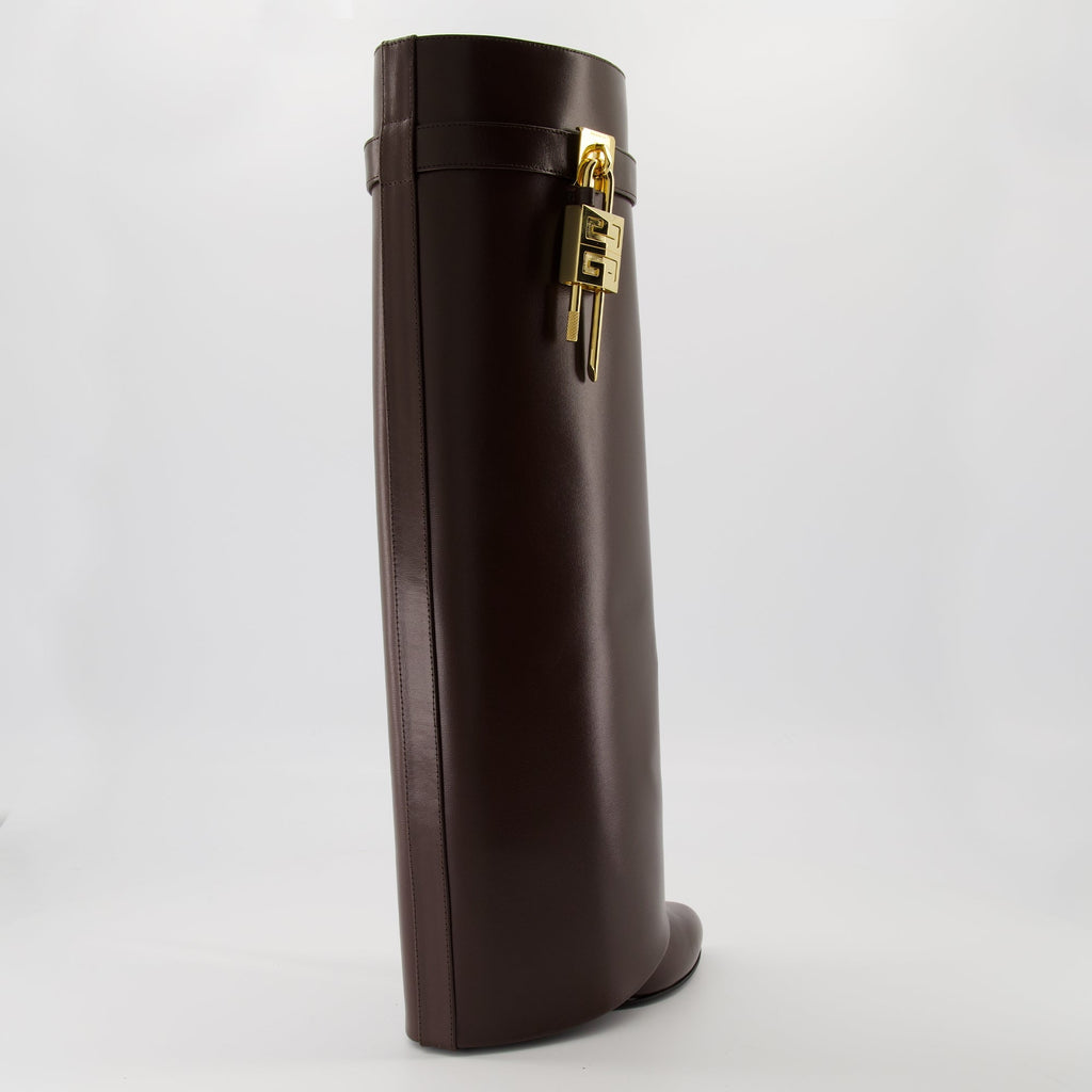 Givenchy, Shark Lock boots, brown leather boots, luxury footwear, designer boots