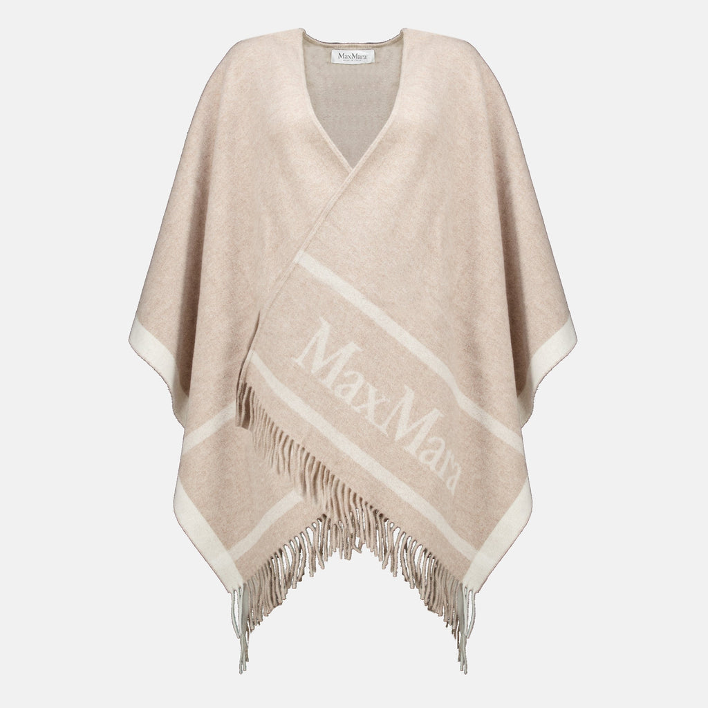 Beige Wool Poncho