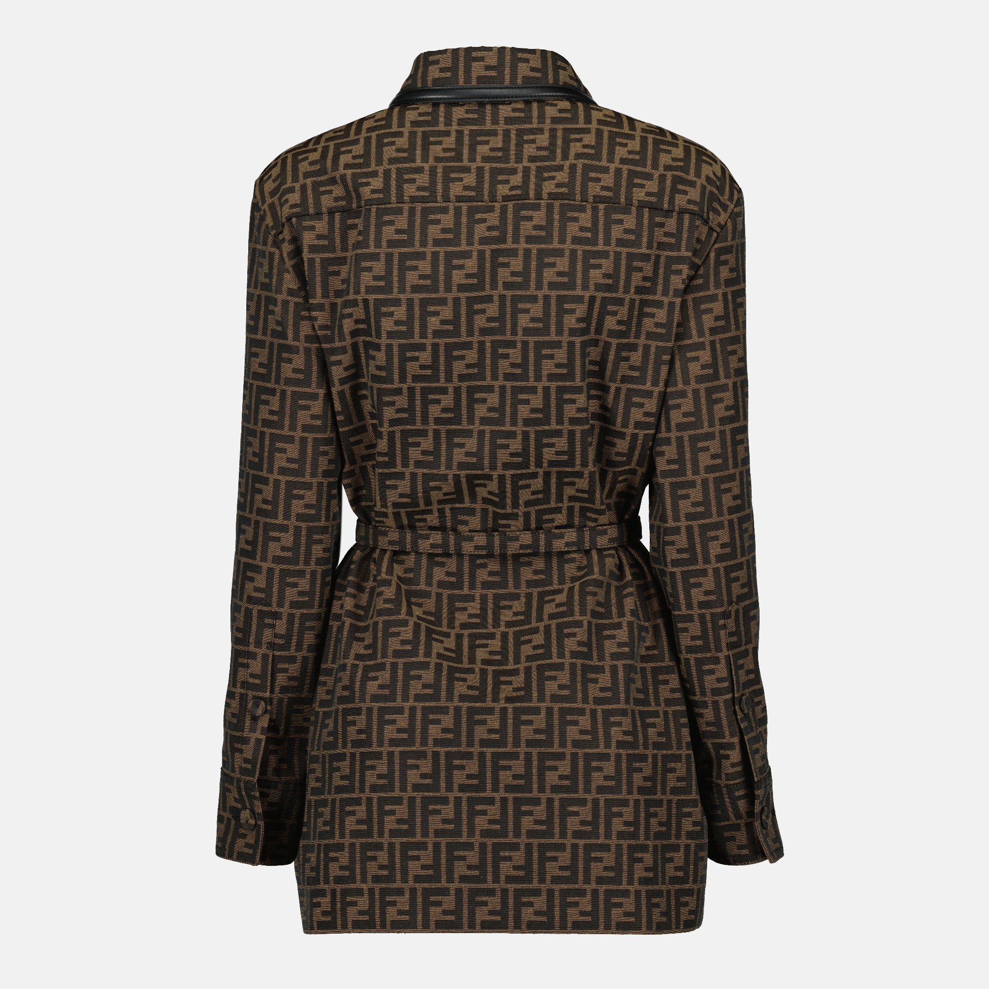 Image of Veste en toile ff marron by Fendi for Women - Season Spring-Summer 2026 - Back View