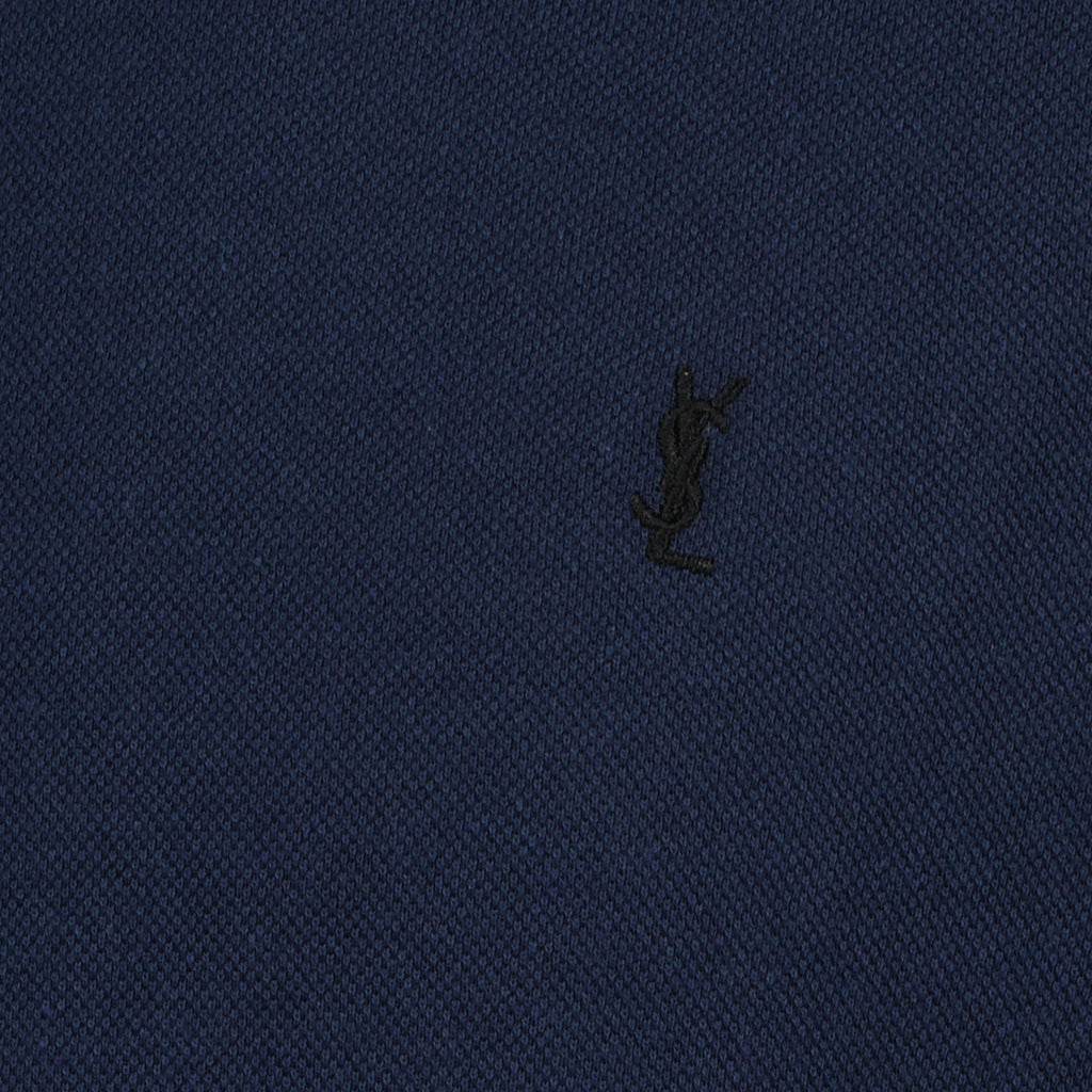 Image of t-shirt ysl bleu foncé by Saint Laurent for Men - Season Spring-Summer 2026 - Detail View 1