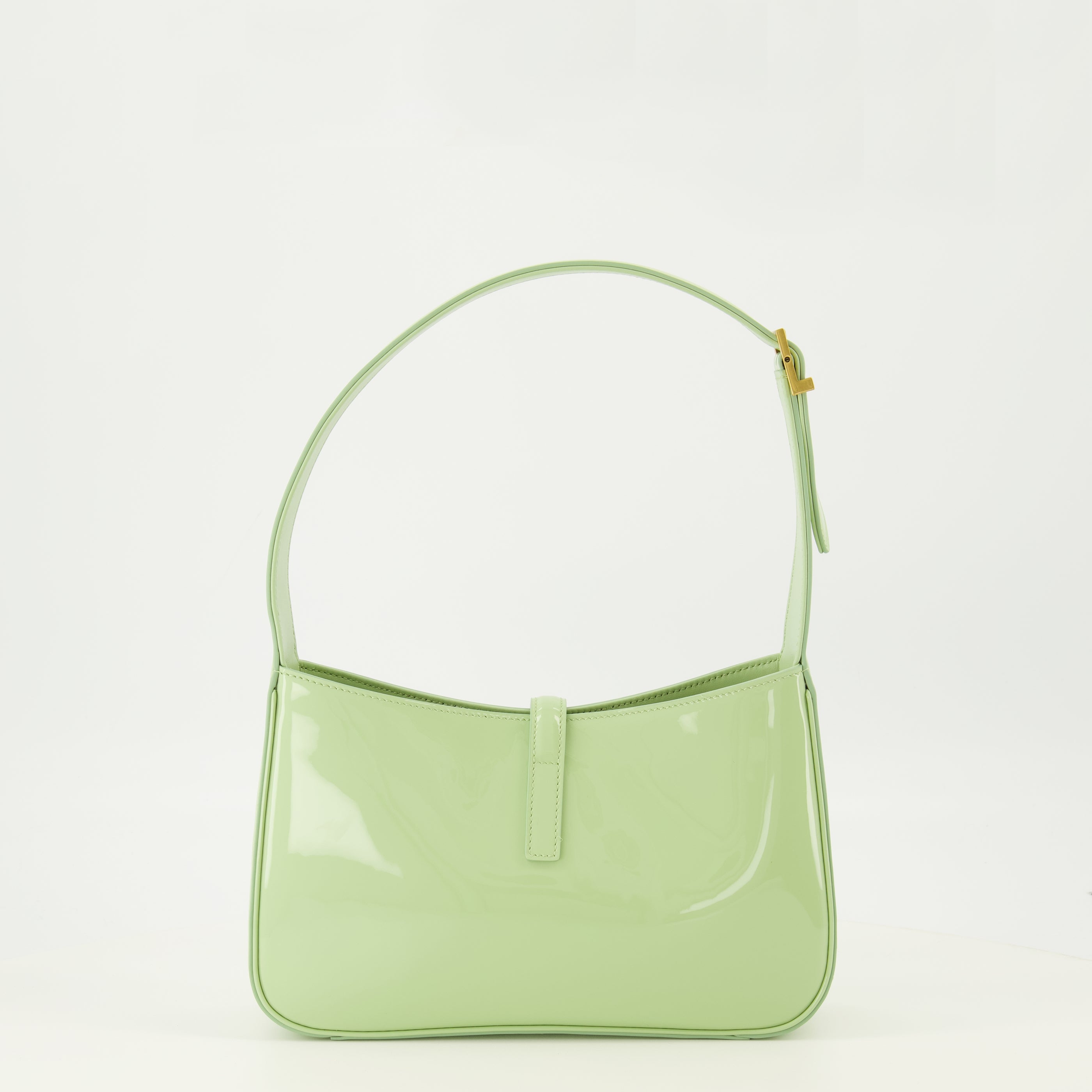 Sac le 5 à 7 en cuir verni bleu