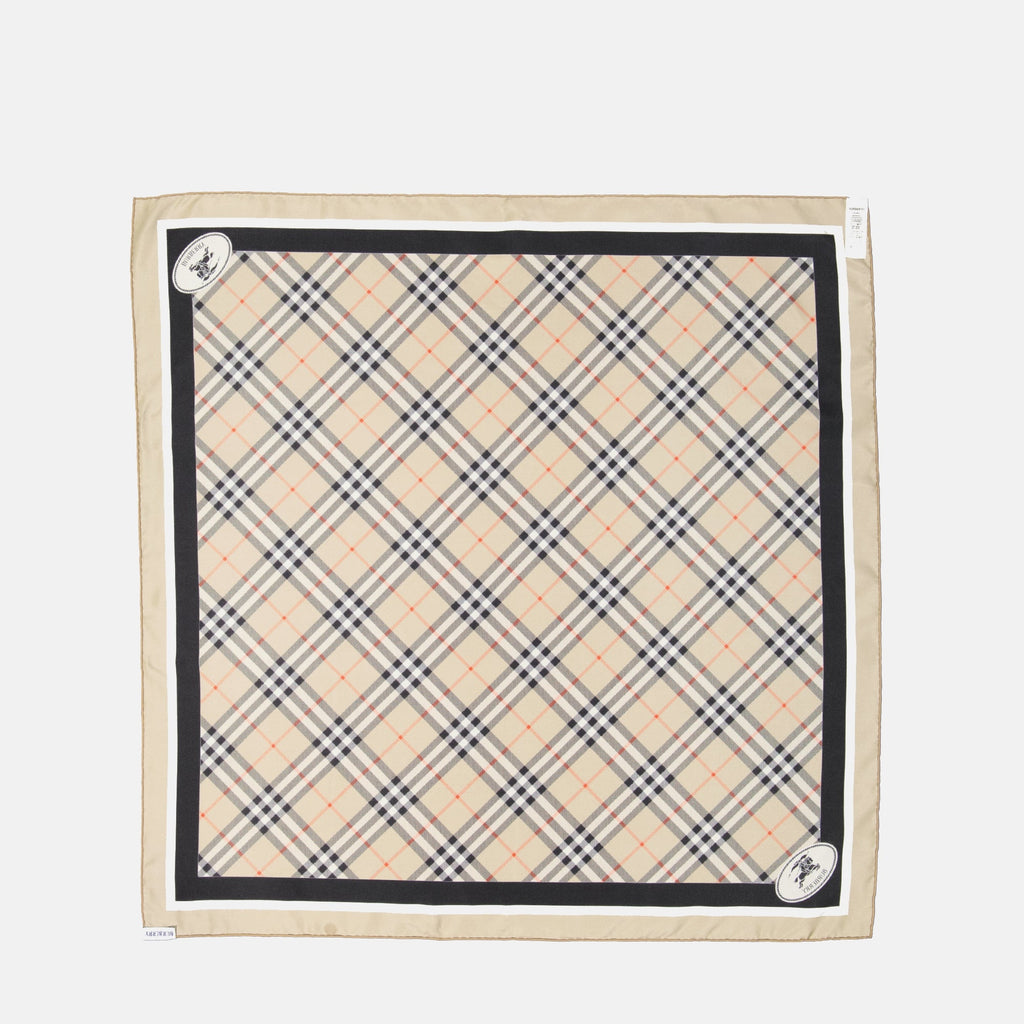 Burberry scarf, silk accessory, check print scarf, vintage design scarf, designer scarves