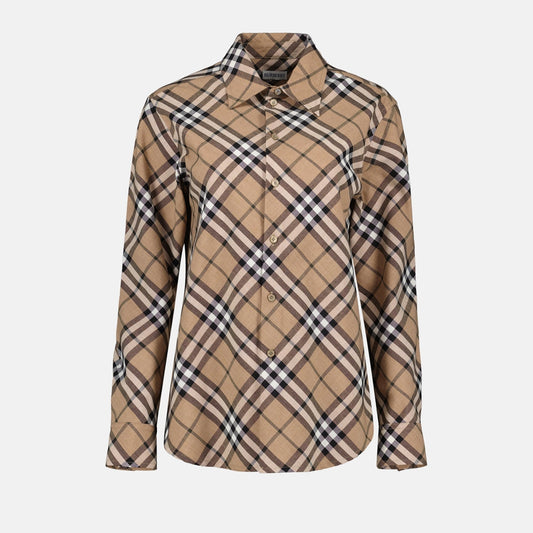 Burberry plaid shirt, wool clothing, luxury fashion, classic check, sophisticated style