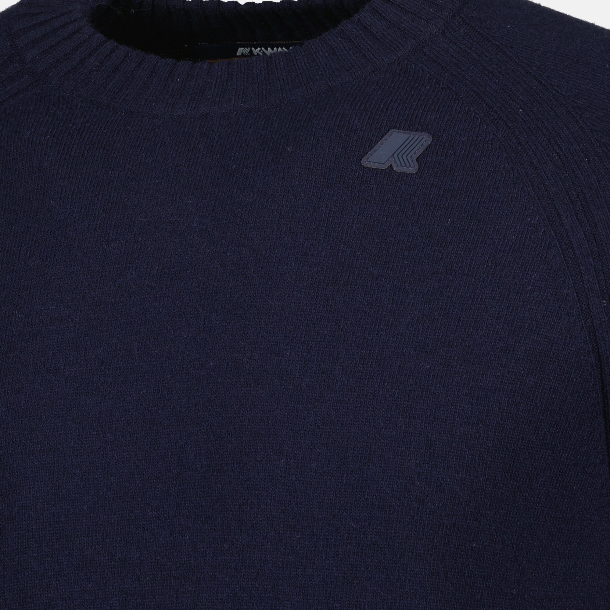K-Way Sebas wool pull, navy knit pullover, men's knitwear, cashmere blend sweater, autumn winter fashion