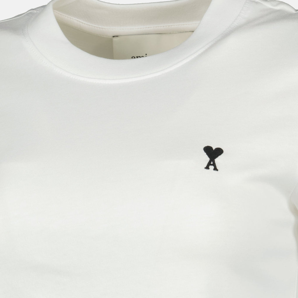 Image of Ami de Coeur White T-Shirt by Ami PARIS for Women - Season Spring-Summer 2026 - Product detail view 2