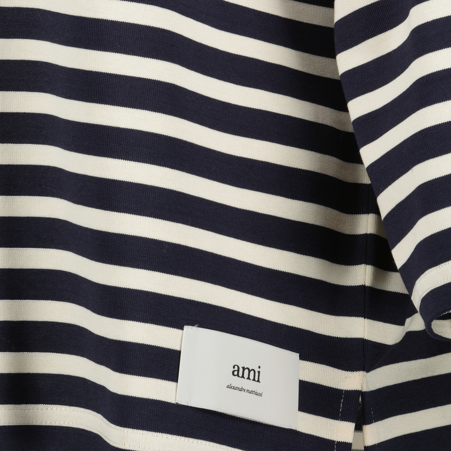 striped t-shirt, AMI PARIS, cotton shirt, oversized fit, casual wear