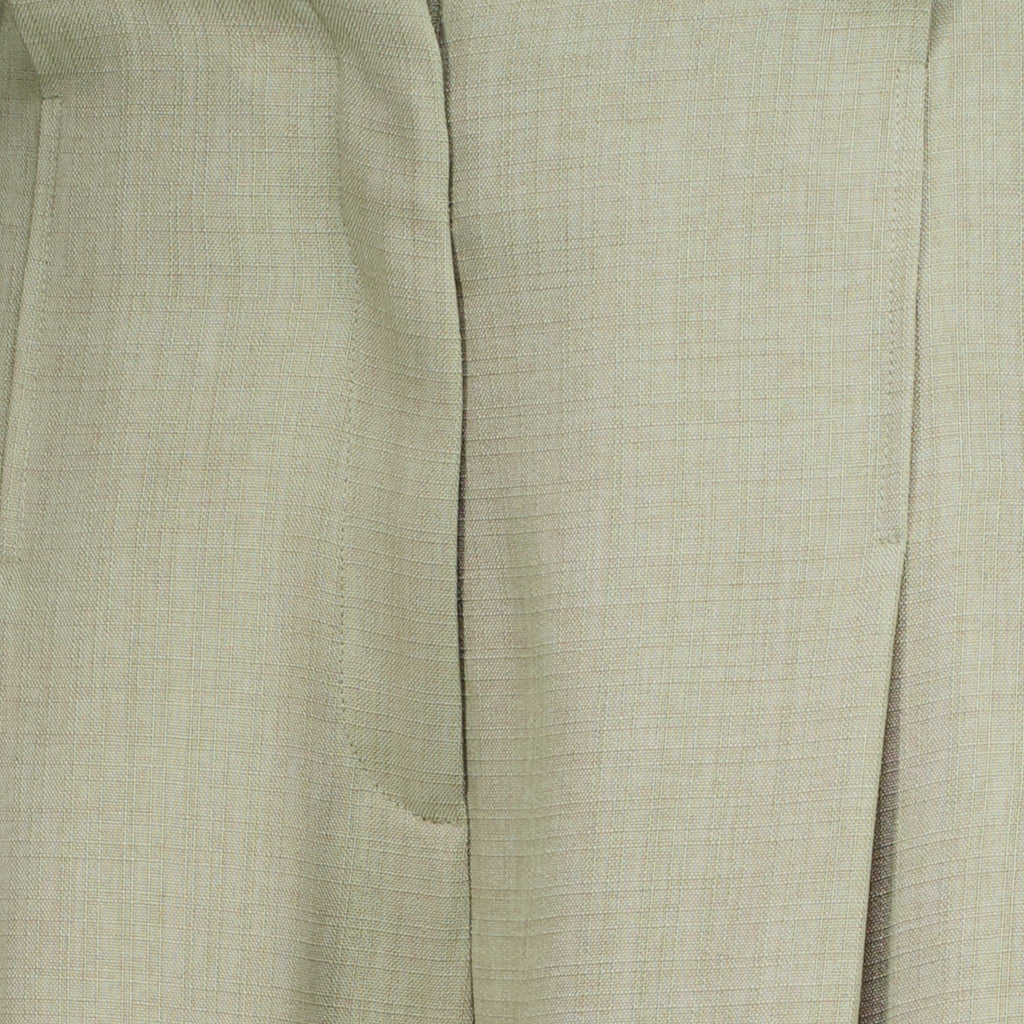 Kaki Wide Trousers with Pleats