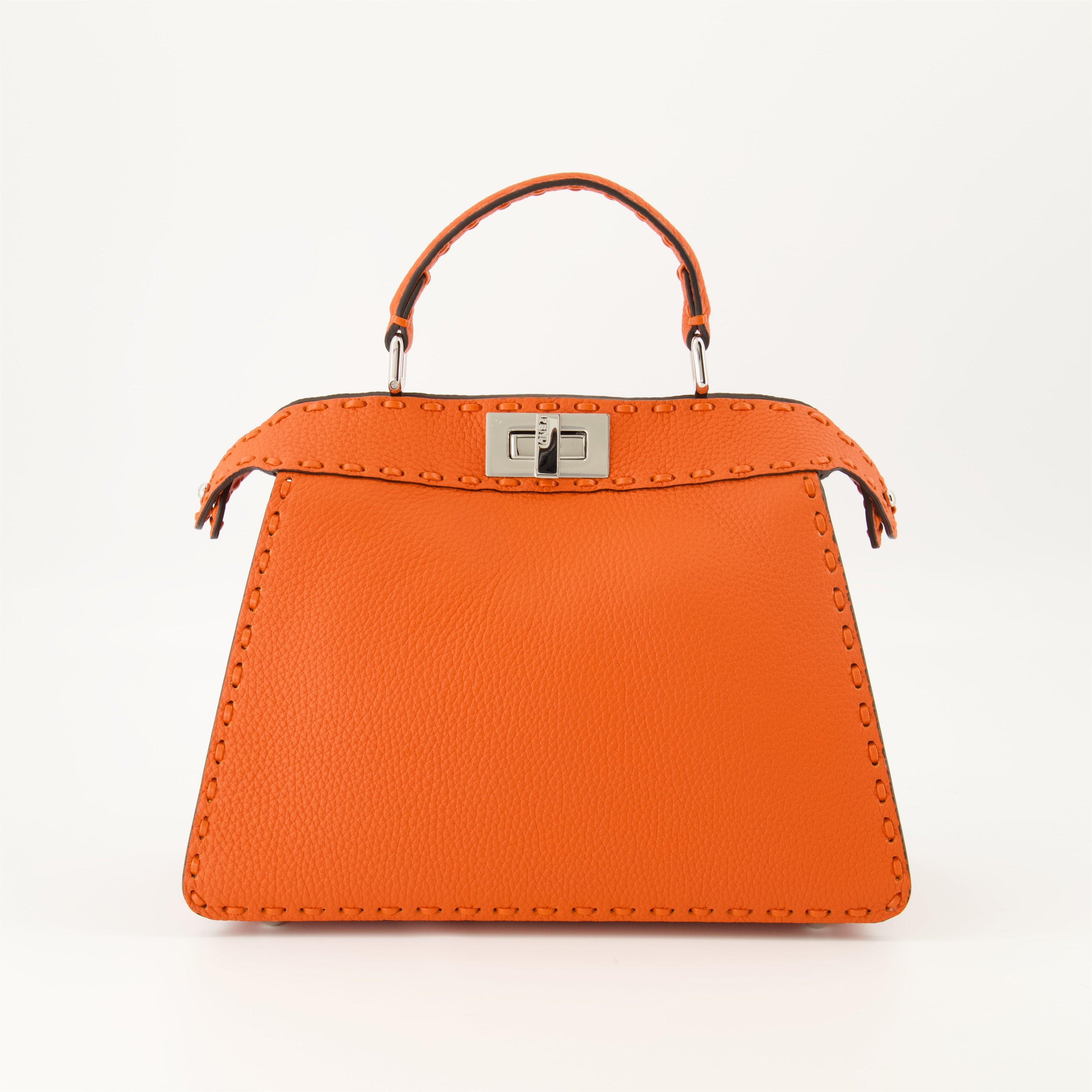 Fendi, Peekaboo ISeeU, orange bag, calf leather bag, designer accessories