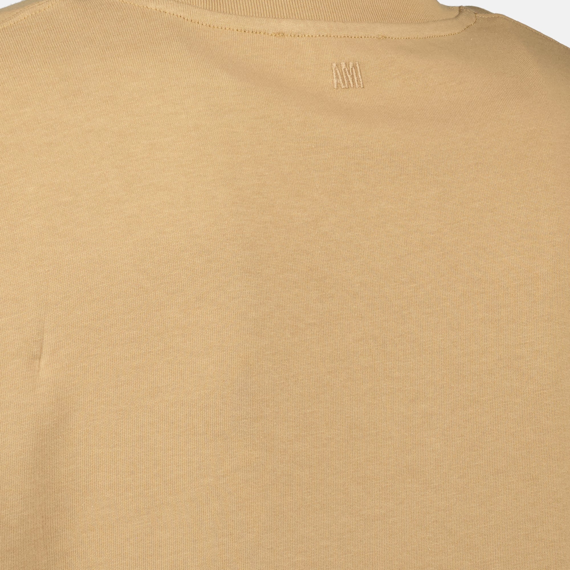 Image of Brown Cotton T-Shirt by Ami PARIS for Unisex - Season Autumn-Winter 2025 - Product detail view 3