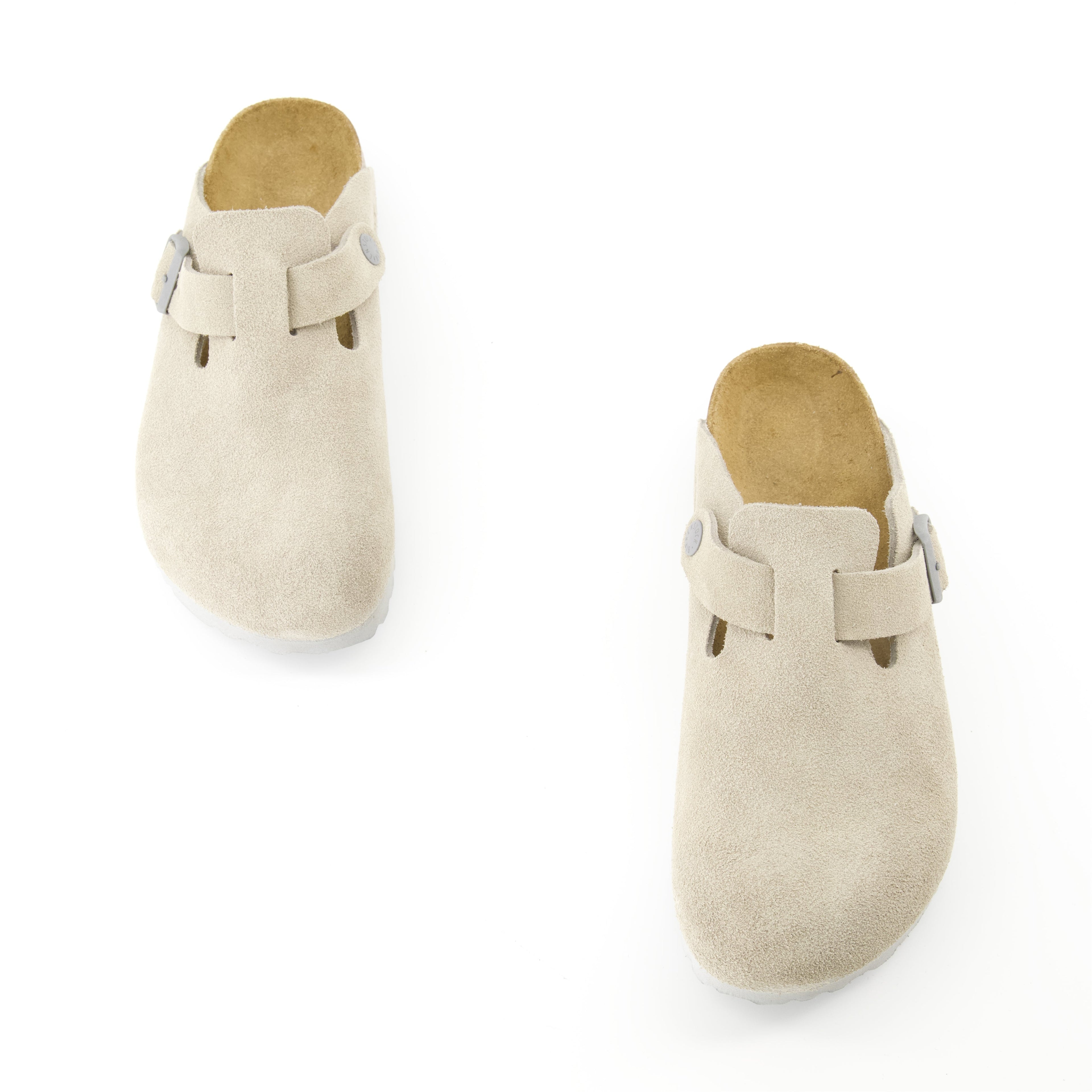 Birkenstock mules, Boston Mules, women's footwear, comfortable mules, nubuck slip-ons