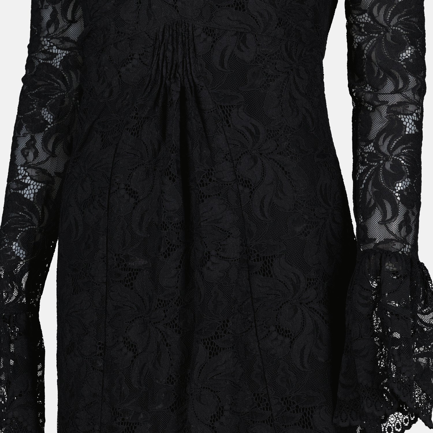 lace dress, Rabanne collection, black long dress, elegant outfit, autumn-winter fashion