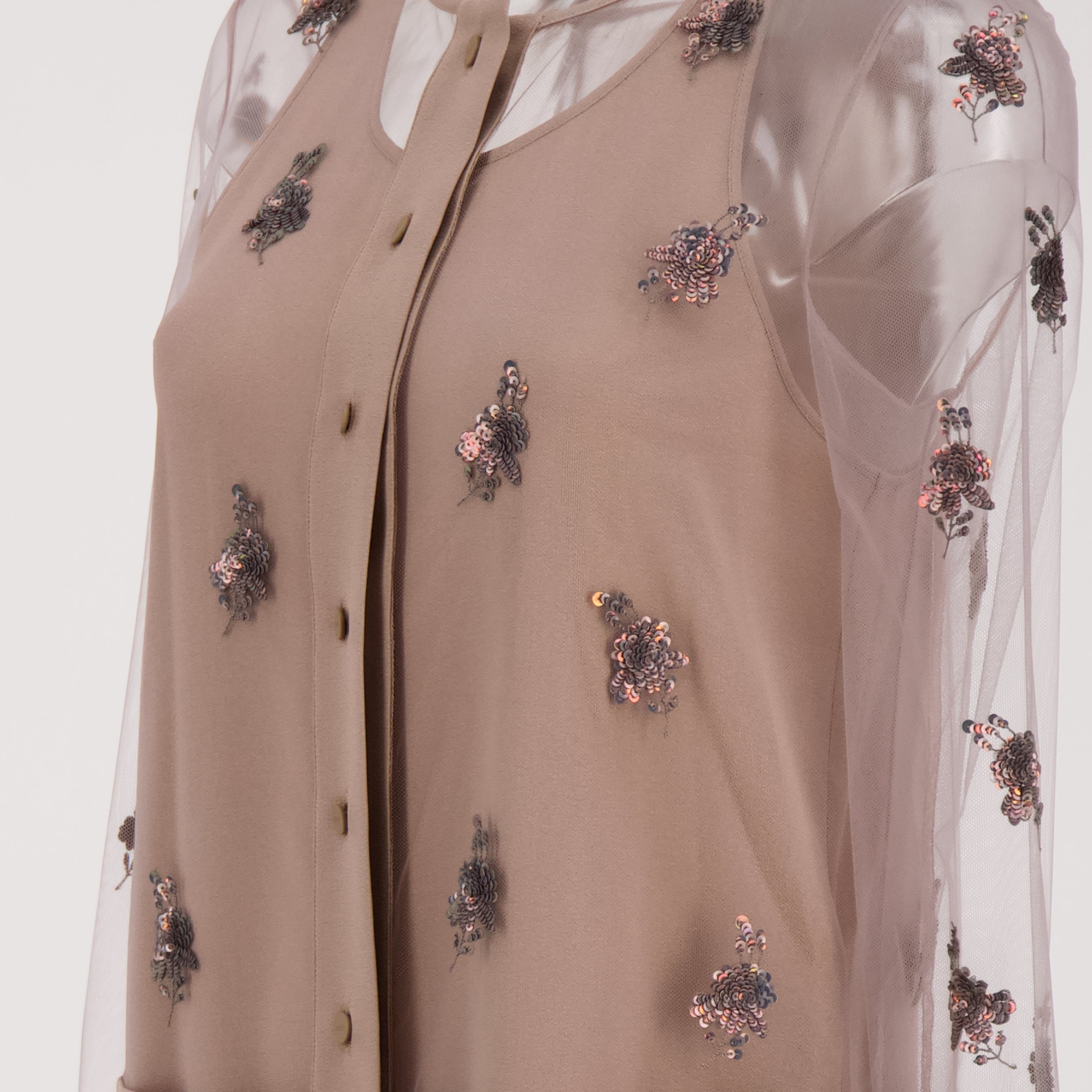 tulle dress, Fendi dress, floral sequin dress, spring-summer fashion, elegant dress